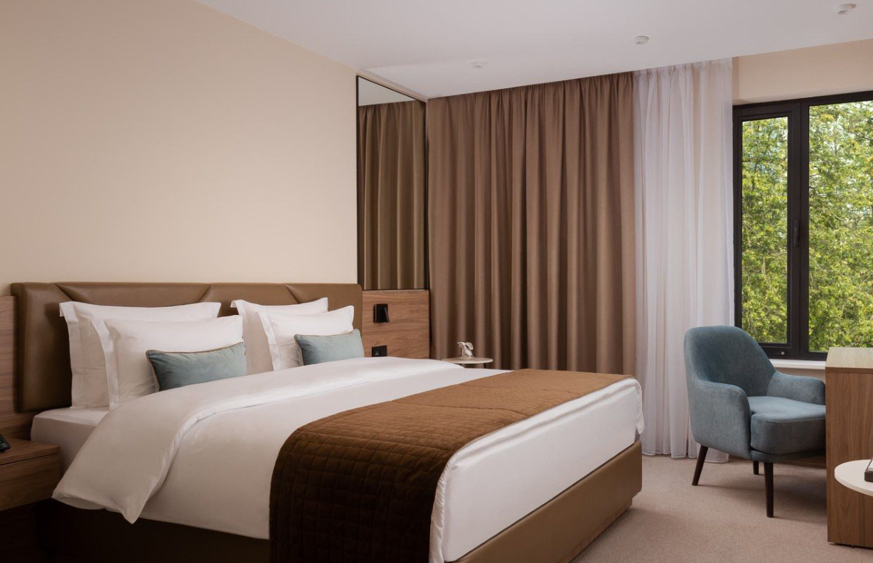 Accommodation · natural-toned interiors