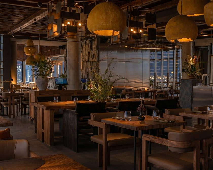 Open kitchen and main dining room